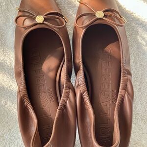 Karl Lagerfeld Women's Ballet Flats in Cognac. New! Never worn